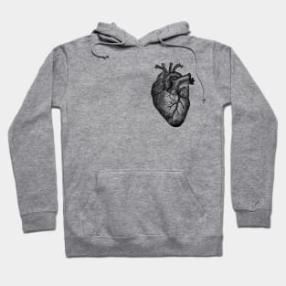 Vintage Retro Anatomical Correct Heart Illustration Hoodie